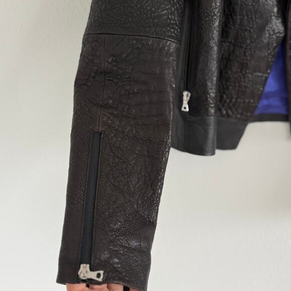 J Brand Black Leather Jacket Size Small - Picture 4 of 8